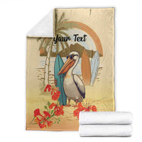 Personalized Saint Kitts And Nevis Blanket Brown Pelican Beach Vibe - Wonder Print Shop