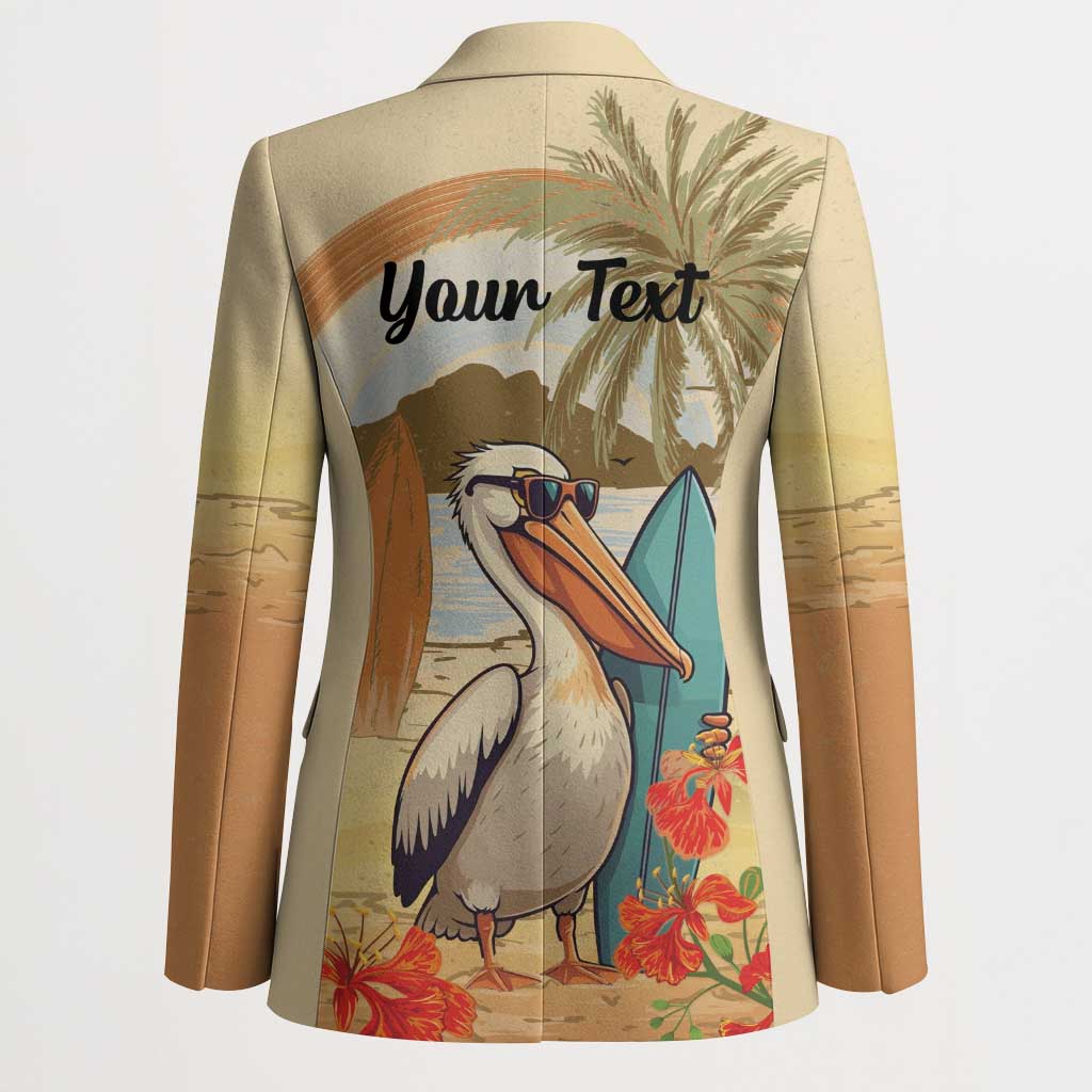 Personalized Saint Kitts And Nevis Blazer Brown Pelican Beach Vibe - Wonder Print Shop