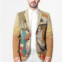 Personalized Saint Kitts And Nevis Blazer Brown Pelican Beach Vibe - Wonder Print Shop