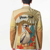 Personalized Saint Kitts And Nevis Blazer Brown Pelican Beach Vibe - Wonder Print Shop