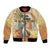 Personalized Saint Kitts And Nevis Bomber Jacket Brown Pelican Beach Vibe - Wonder Print Shop