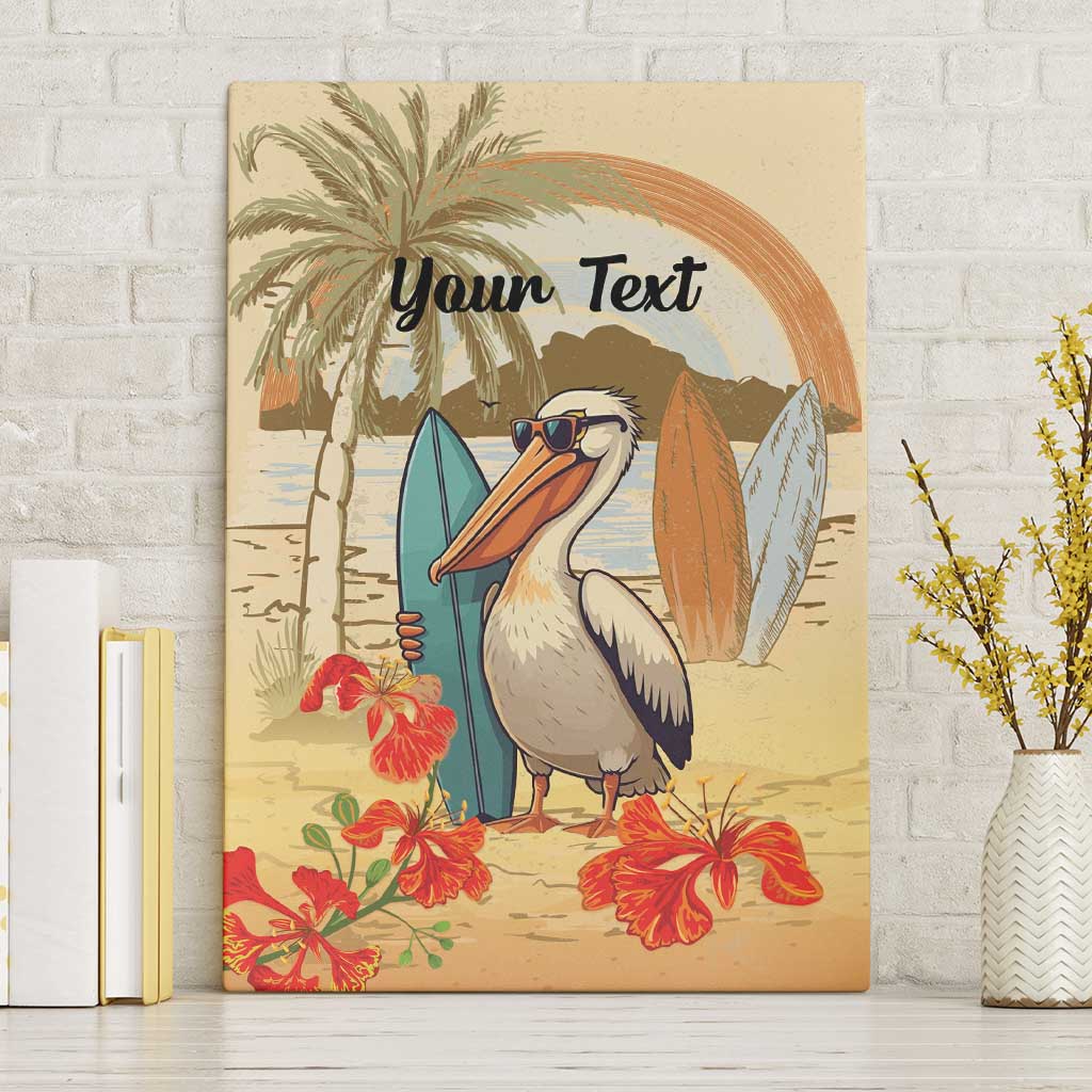 Personalized Saint Kitts And Nevis Canvas Wall Art Brown Pelican Beach Vibe - Wonder Print Shop
