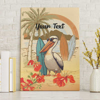 Personalized Saint Kitts And Nevis Canvas Wall Art Brown Pelican Beach Vibe - Wonder Print Shop
