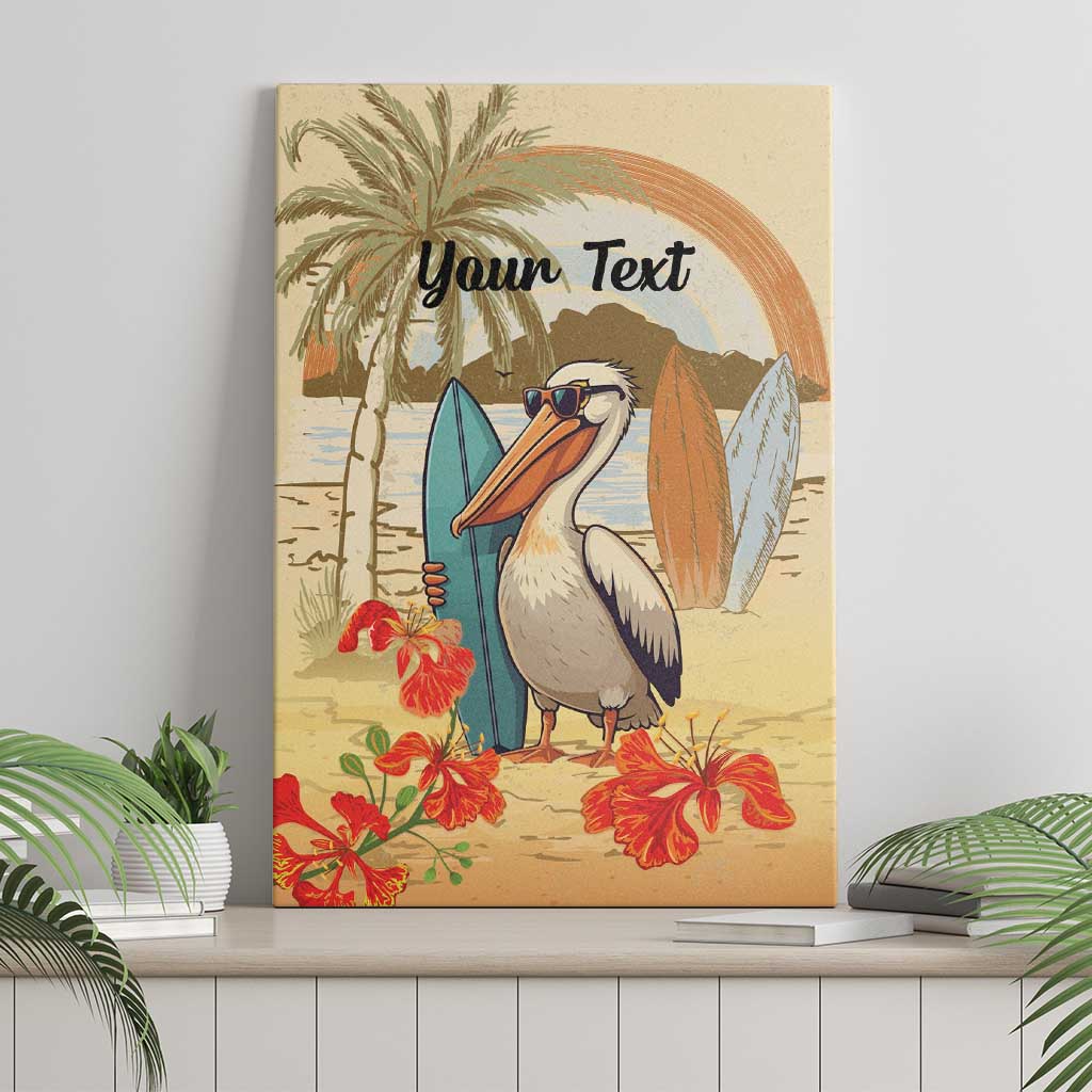 Personalized Saint Kitts And Nevis Canvas Wall Art Brown Pelican Beach Vibe - Wonder Print Shop