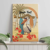 Personalized Saint Kitts And Nevis Canvas Wall Art Brown Pelican Beach Vibe - Wonder Print Shop