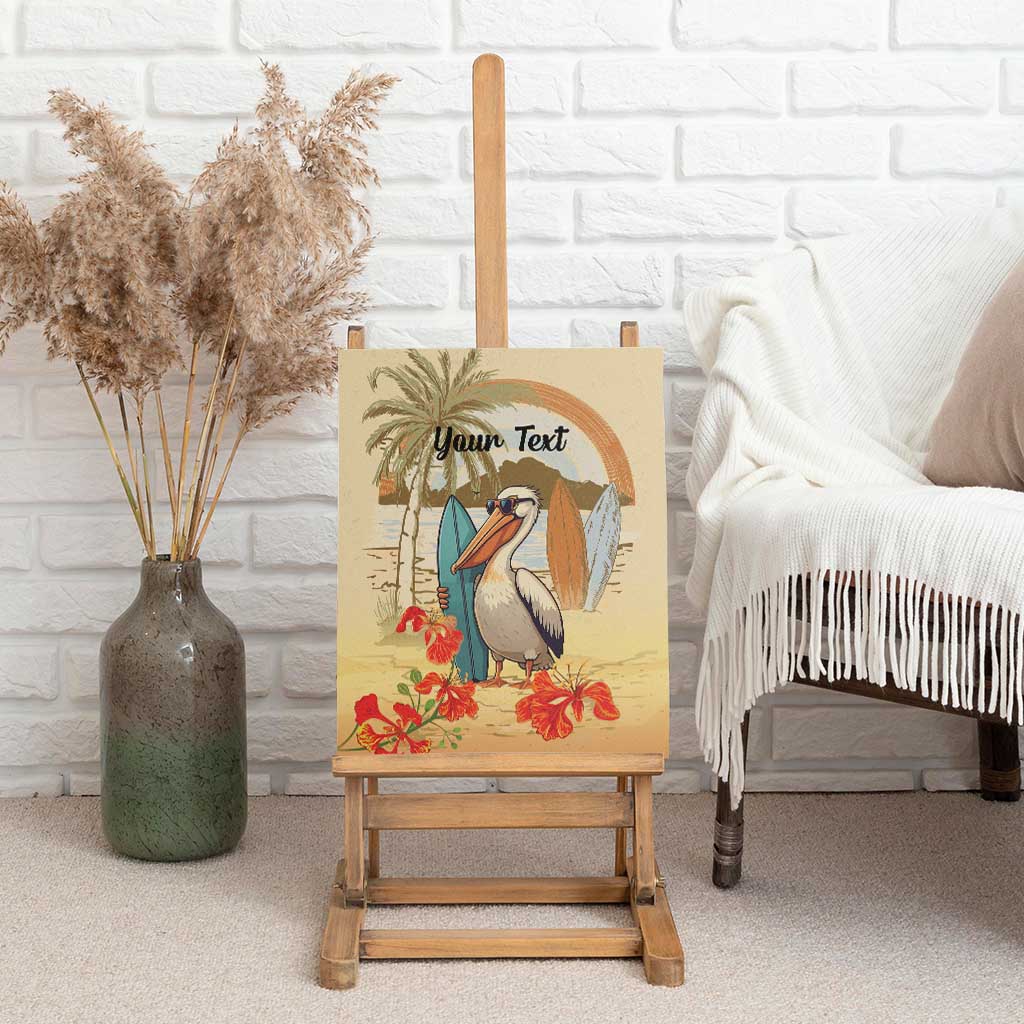 Personalized Saint Kitts And Nevis Canvas Wall Art Brown Pelican Beach Vibe - Wonder Print Shop