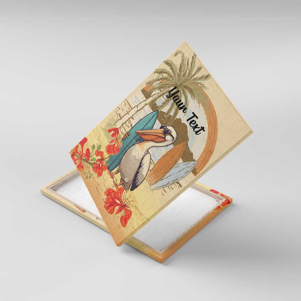 Personalized Saint Kitts And Nevis Canvas Wall Art Brown Pelican Beach Vibe - Wonder Print Shop