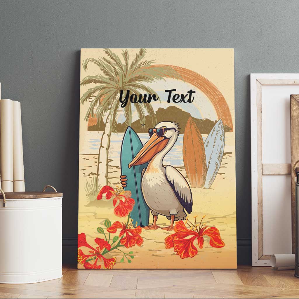 Personalized Saint Kitts And Nevis Canvas Wall Art Brown Pelican Beach Vibe - Wonder Print Shop