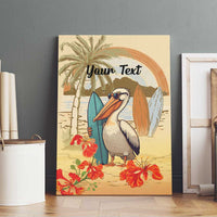 Personalized Saint Kitts And Nevis Canvas Wall Art Brown Pelican Beach Vibe - Wonder Print Shop
