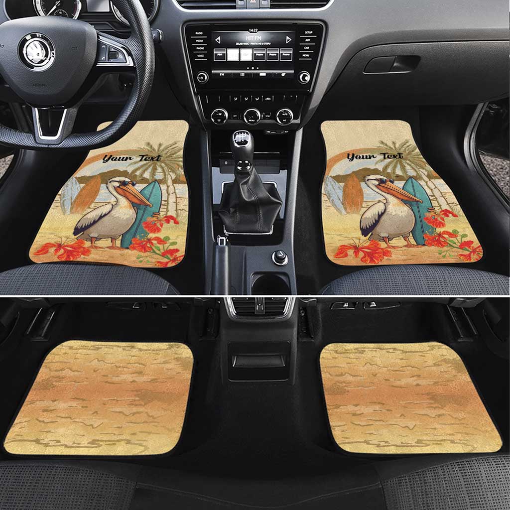 Personalized Saint Kitts And Nevis Car Mats Brown Pelican Beach Vibe - Wonder Print Shop