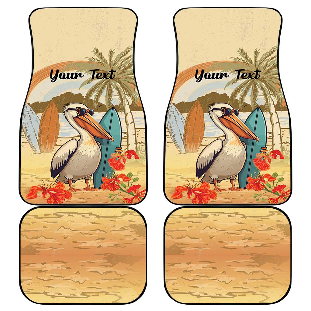Personalized Saint Kitts And Nevis Car Mats Brown Pelican Beach Vibe - Wonder Print Shop