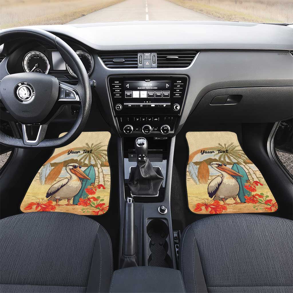 Personalized Saint Kitts And Nevis Car Mats Brown Pelican Beach Vibe - Wonder Print Shop