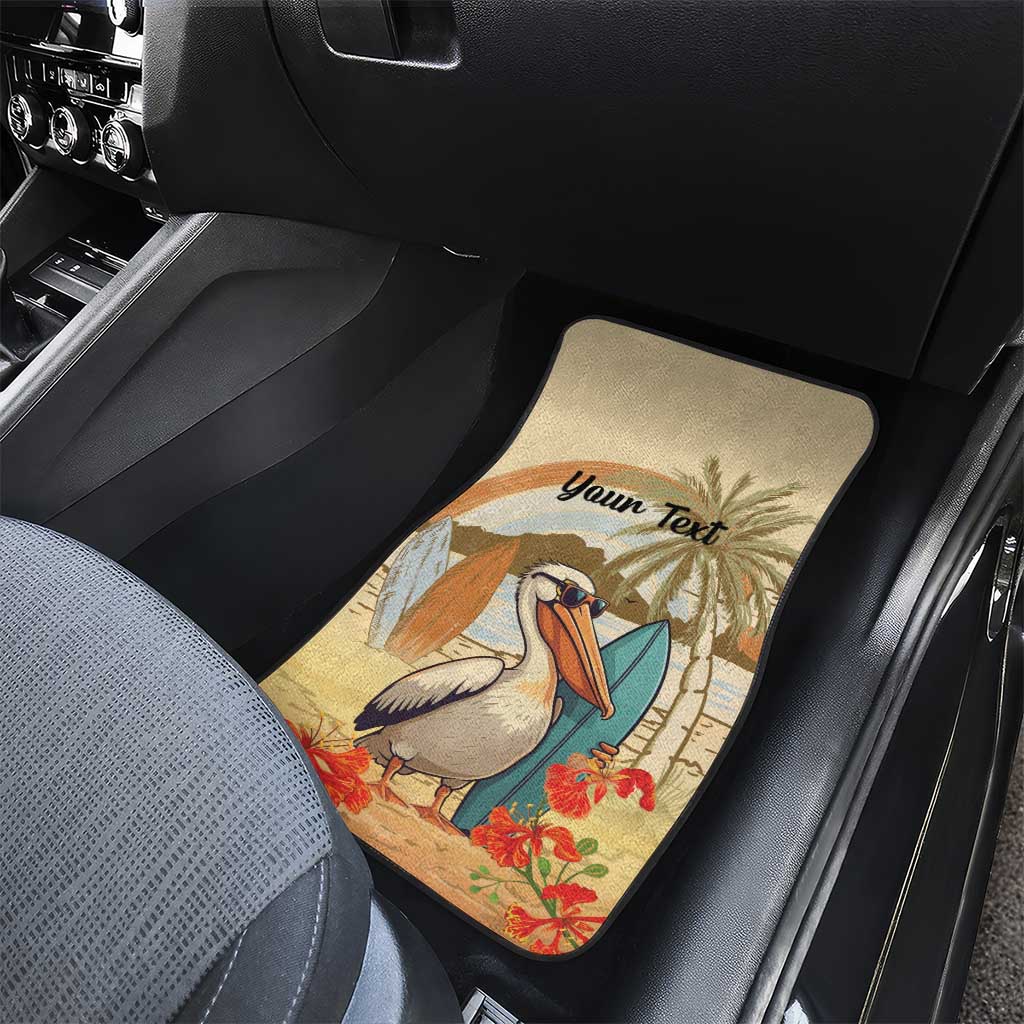Personalized Saint Kitts And Nevis Car Mats Brown Pelican Beach Vibe - Wonder Print Shop