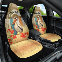 Personalized Saint Kitts And Nevis Car Seat Cover Brown Pelican Beach Vibe - Wonder Print Shop