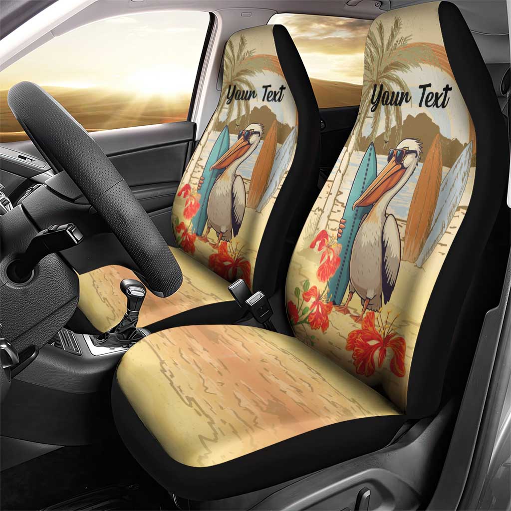 Personalized Saint Kitts And Nevis Car Seat Cover Brown Pelican Beach Vibe - Wonder Print Shop