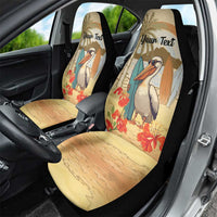 Personalized Saint Kitts And Nevis Car Seat Cover Brown Pelican Beach Vibe - Wonder Print Shop