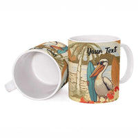Personalized Saint Kitts And Nevis Ceramic Mug Brown Pelican Beach Vibe - Wonder Print Shop