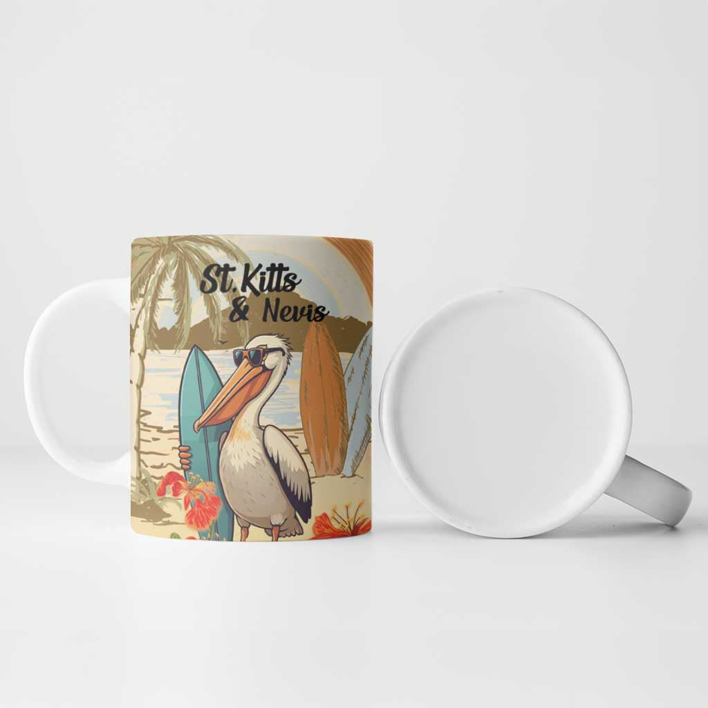 Personalized Saint Kitts And Nevis Ceramic Mug Brown Pelican Beach Vibe - Wonder Print Shop