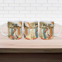 Personalized Saint Kitts And Nevis Ceramic Mug Brown Pelican Beach Vibe - Wonder Print Shop