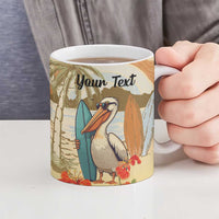 Personalized Saint Kitts And Nevis Ceramic Mug Brown Pelican Beach Vibe - Wonder Print Shop