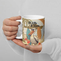Personalized Saint Kitts And Nevis Ceramic Mug Brown Pelican Beach Vibe - Wonder Print Shop