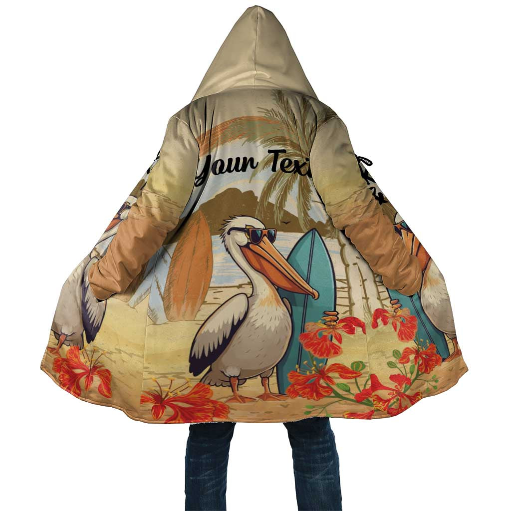 Personalized Saint Kitts And Nevis Cloak Brown Pelican Beach Vibe - Wonder Print Shop