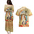 Personalized Saint Kitts And Nevis Couples Matching Puletasi and Hawaiian Shirt Brown Pelican Beach Vibe - Wonder Print Shop