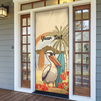 Personalized Saint Kitts And Nevis Door Cover Brown Pelican Beach Vibe - Wonder Print Shop
