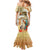 Personalized Saint Kitts And Nevis Family Matching Mermaid Dress and Hawaiian Shirt Brown Pelican Beach Vibe - Wonder Print Shop