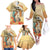 Personalized Saint Kitts And Nevis Family Matching Off The Shoulder Long Sleeve Dress and Hawaiian Shirt Brown Pelican Beach Vibe - Wonder Print Shop