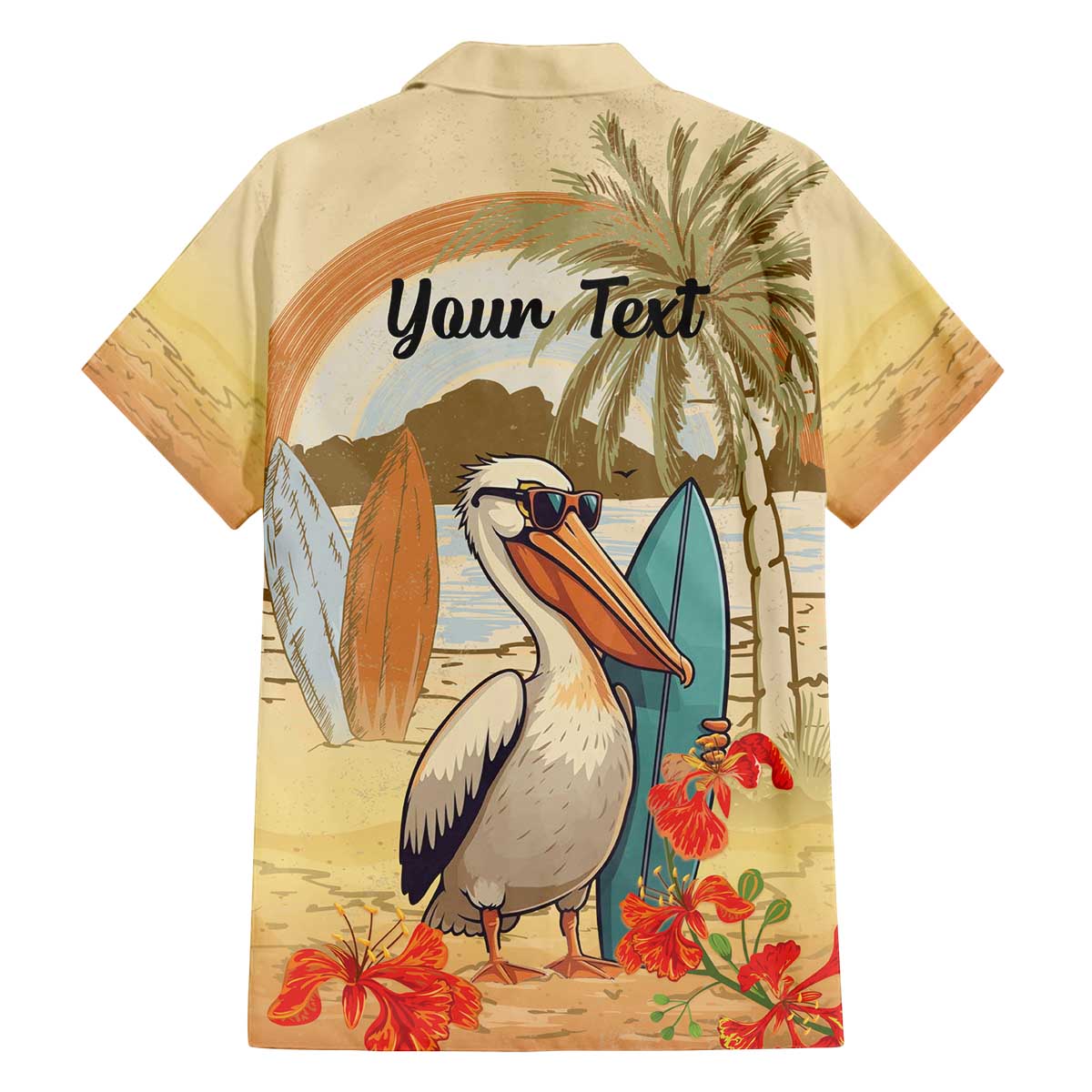 Personalized Saint Kitts And Nevis Family Matching Off The Shoulder Long Sleeve Dress and Hawaiian Shirt Brown Pelican Beach Vibe - Wonder Print Shop