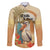 Personalized Saint Kitts And Nevis Family Matching Off The Shoulder Long Sleeve Dress and Hawaiian Shirt Brown Pelican Beach Vibe - Wonder Print Shop