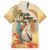 Personalized Saint Kitts And Nevis Family Matching Off Shoulder Maxi Dress and Hawaiian Shirt Brown Pelican Beach Vibe - Wonder Print Shop