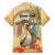 Personalized Saint Kitts And Nevis Family Matching Off Shoulder Maxi Dress and Hawaiian Shirt Brown Pelican Beach Vibe - Wonder Print Shop