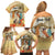 Personalized Saint Kitts And Nevis Family Matching Off Shoulder Short Dress and Hawaiian Shirt Brown Pelican Beach Vibe - Wonder Print Shop