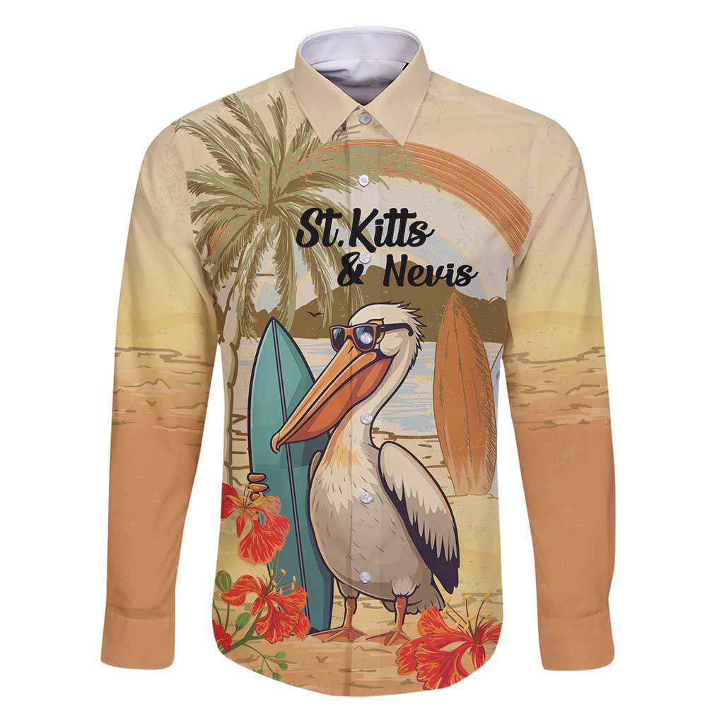 Personalized Saint Kitts And Nevis Family Matching Puletasi and Hawaiian Shirt Brown Pelican Beach Vibe - Wonder Print Shop