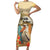 Personalized Saint Kitts And Nevis Family Matching Short Sleeve Bodycon Dress and Hawaiian Shirt Brown Pelican Beach Vibe - Wonder Print Shop