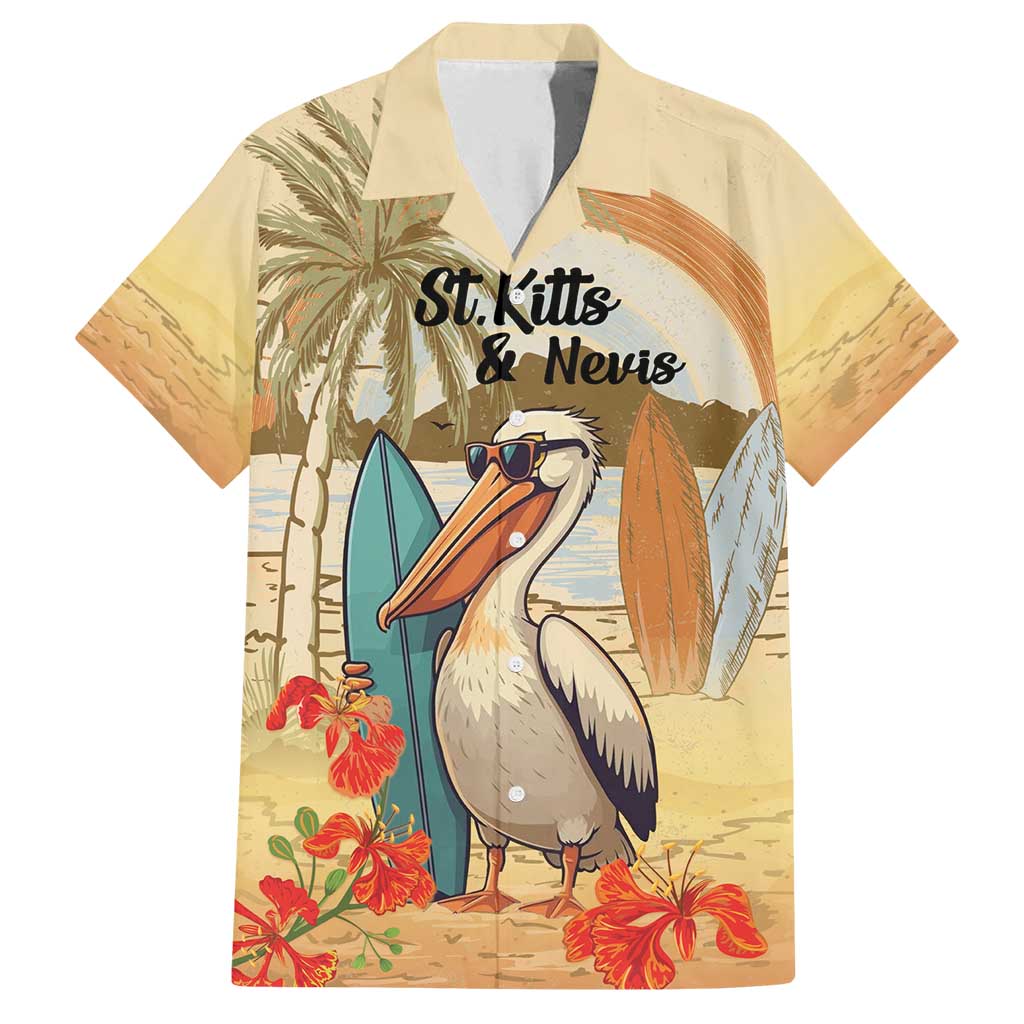 Personalized Saint Kitts And Nevis Family Matching Summer Maxi Dress and Hawaiian Shirt Brown Pelican Beach Vibe - Wonder Print Shop