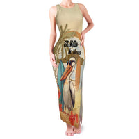 Personalized Saint Kitts And Nevis Family Matching Tank Maxi Dress and Hawaiian Shirt Brown Pelican Beach Vibe - Wonder Print Shop