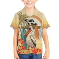 Personalized Saint Kitts And Nevis Hawaiian Shirt Brown Pelican Beach Vibe - Wonder Print Shop