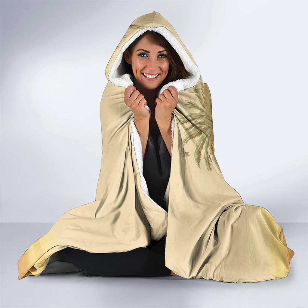 Personalized Saint Kitts And Nevis Hooded Blanket Brown Pelican Beach Vibe - Wonder Print Shop