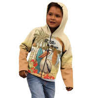 Personalized Saint Kitts And Nevis Kid Hoodie Brown Pelican Beach Vibe - Wonder Print Shop