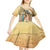 Personalized Saint Kitts And Nevis Kid Short Sleeve Dress Brown Pelican Beach Vibe - Wonder Print Shop