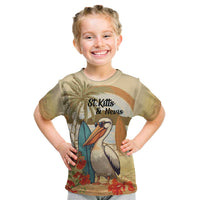 Personalized Saint Kitts And Nevis Kid T Shirt Brown Pelican Beach Vibe - Wonder Print Shop
