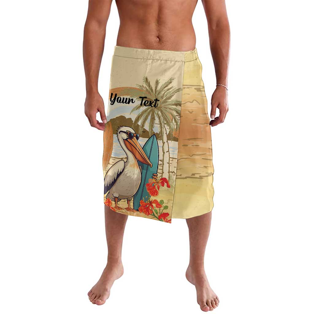 Personalized Saint Kitts And Nevis Lavalava Brown Pelican Beach Vibe - Wonder Print Shop