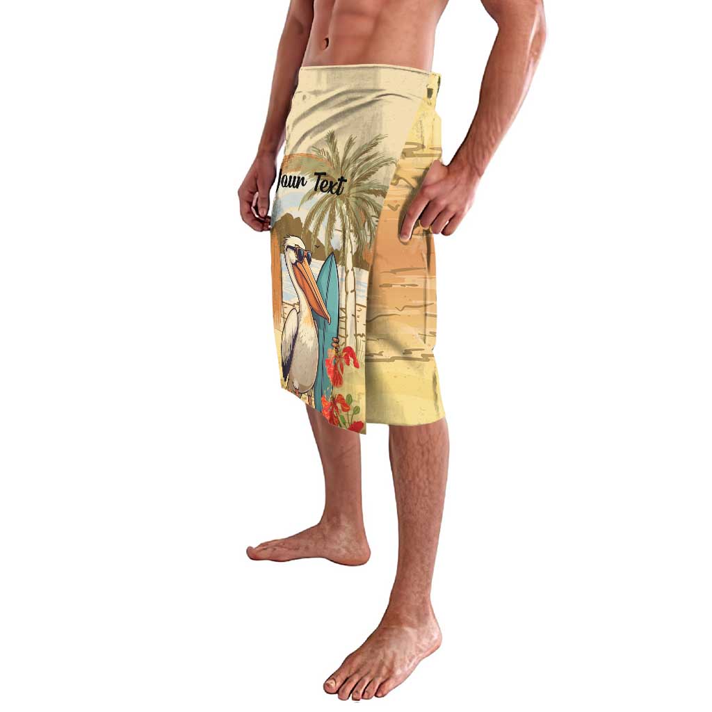 Personalized Saint Kitts And Nevis Lavalava Brown Pelican Beach Vibe - Wonder Print Shop