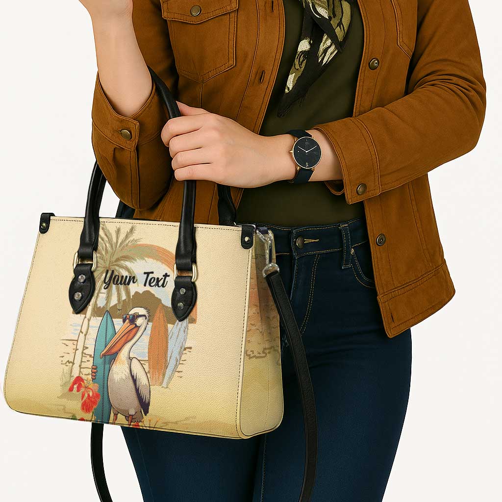 Personalized Saint Kitts And Nevis Leather Bag Brown Pelican Beach Vibe - Wonder Print Shop