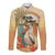 Personalized Saint Kitts And Nevis Long Sleeve Button Shirt Brown Pelican Beach Vibe - Wonder Print Shop