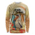 Personalized Saint Kitts And Nevis Long Sleeve Shirt Brown Pelican Beach Vibe - Wonder Print Shop