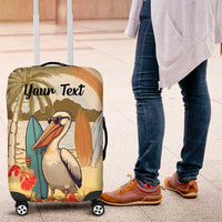 Personalized Saint Kitts And Nevis Luggage Cover Brown Pelican Beach Vibe - Wonder Print Shop